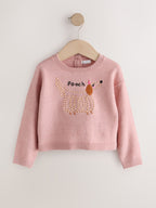 Pink Pooch Embroidered Boxy Jumper (3mths-7yrs)