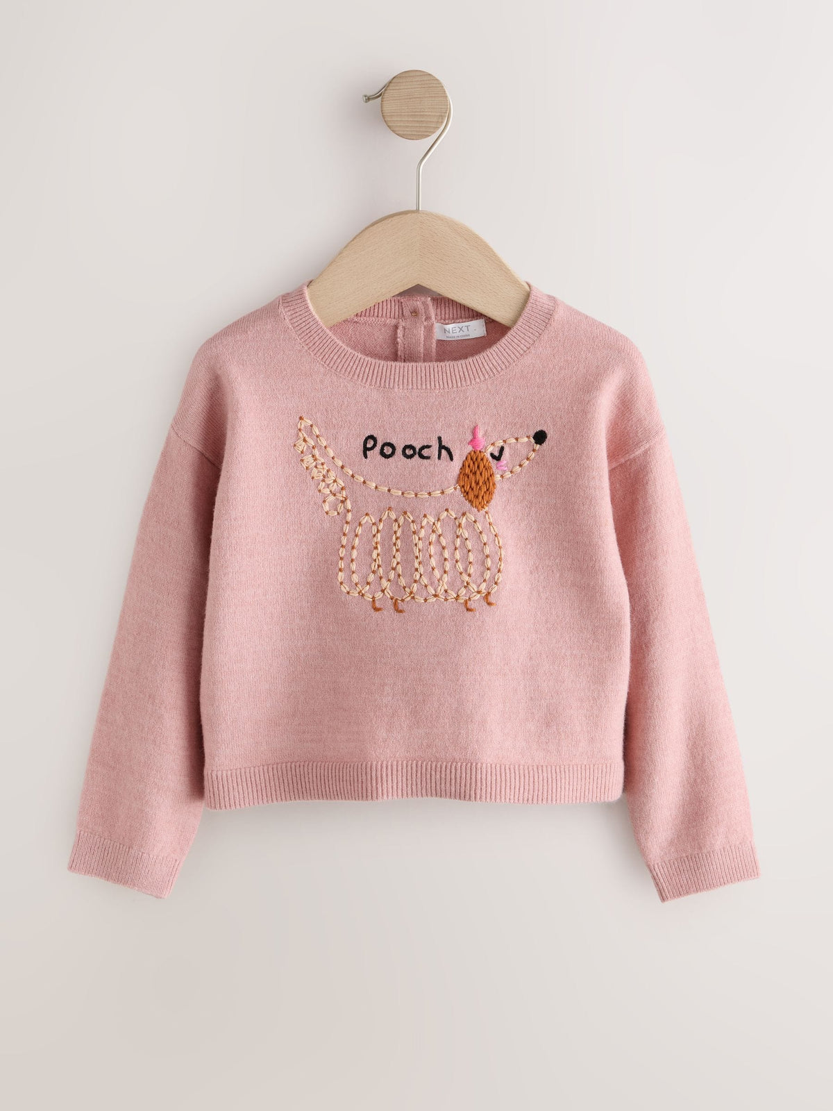 Pink Pooch Embroidered Boxy Jumper (3mths-7yrs)