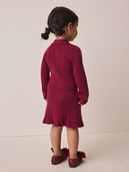 Berry Red Collared Jumper And Skirt Set (3mths-7yrs)