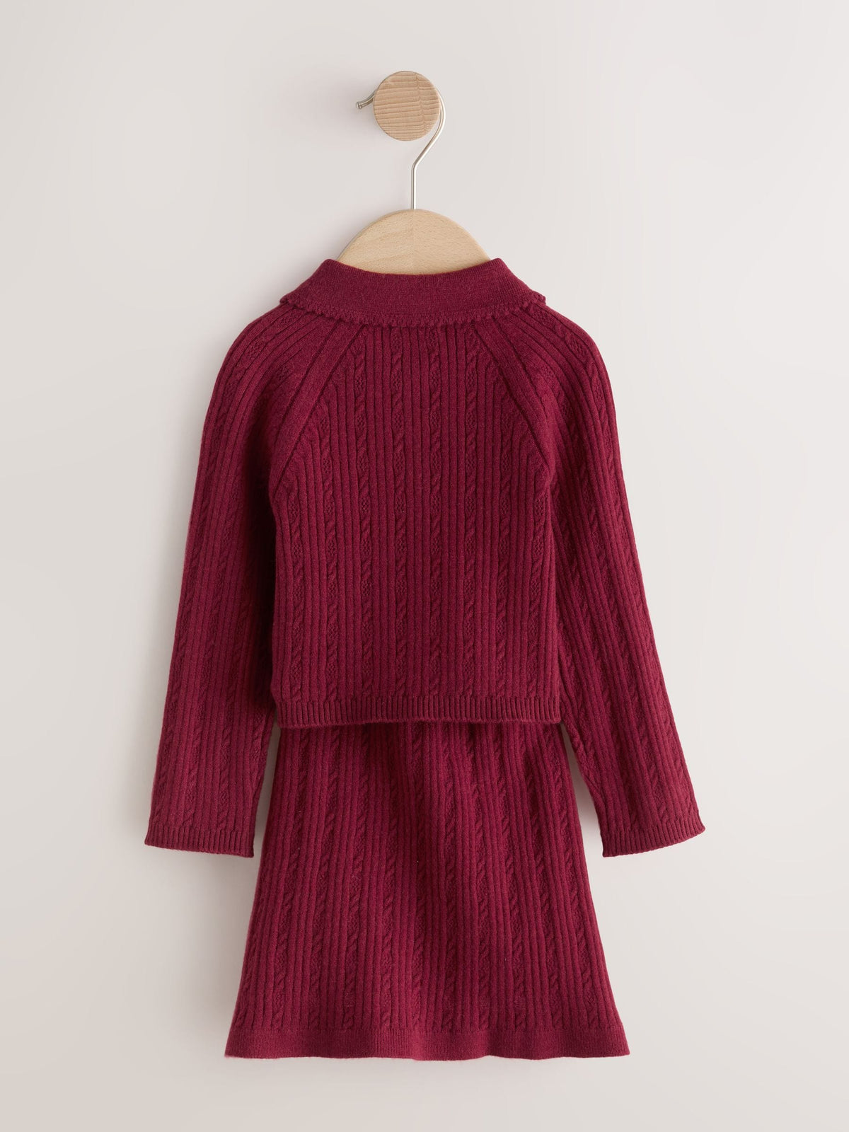 Berry Red Collared Jumper And Skirt Set (3mths-7yrs)
