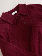 Berry Red Collared Jumper And Skirt Set (3mths-7yrs)