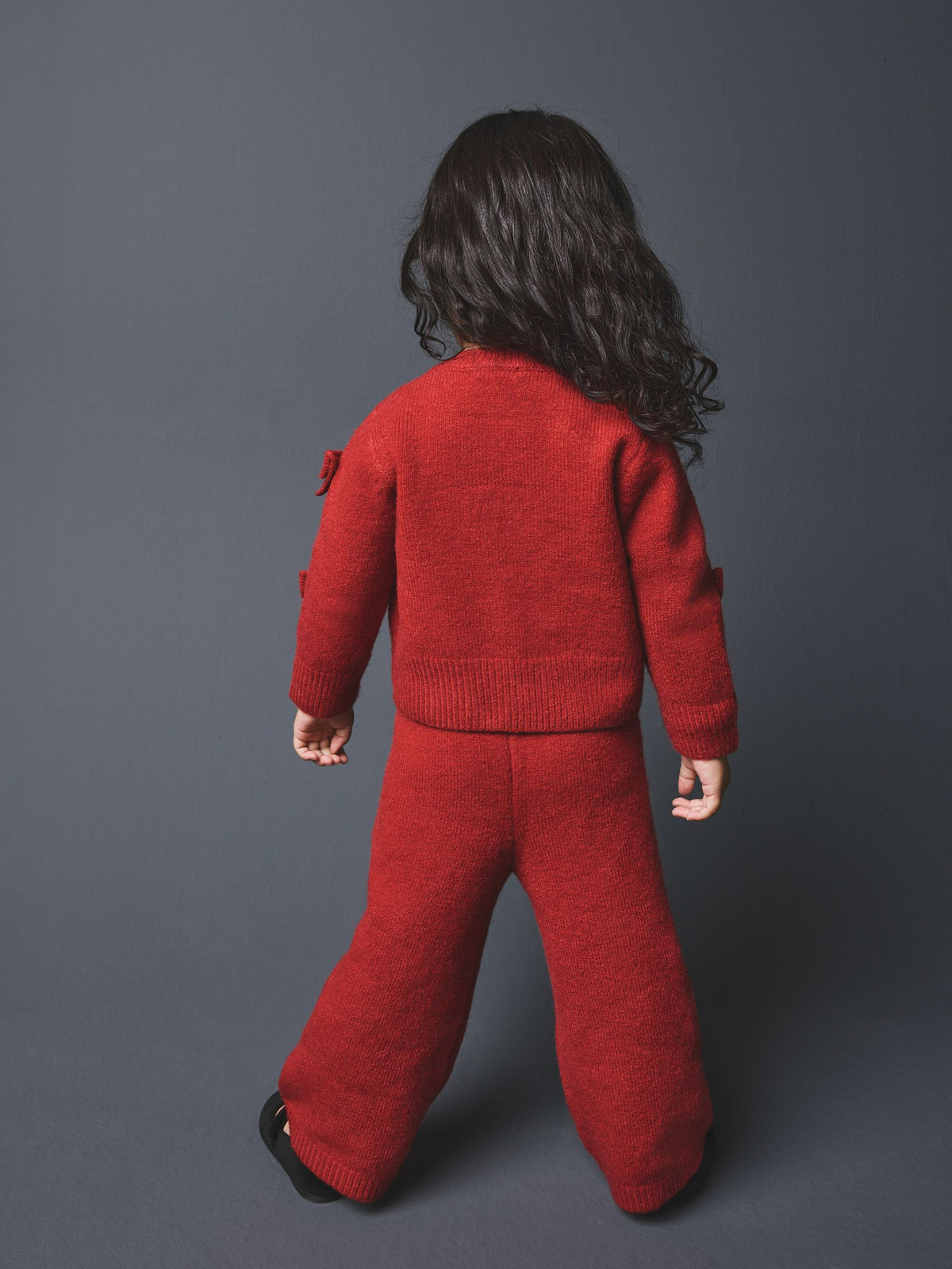 Red Bow Embroidered Cardigan and Trousers Set (3mths-7yrs)
