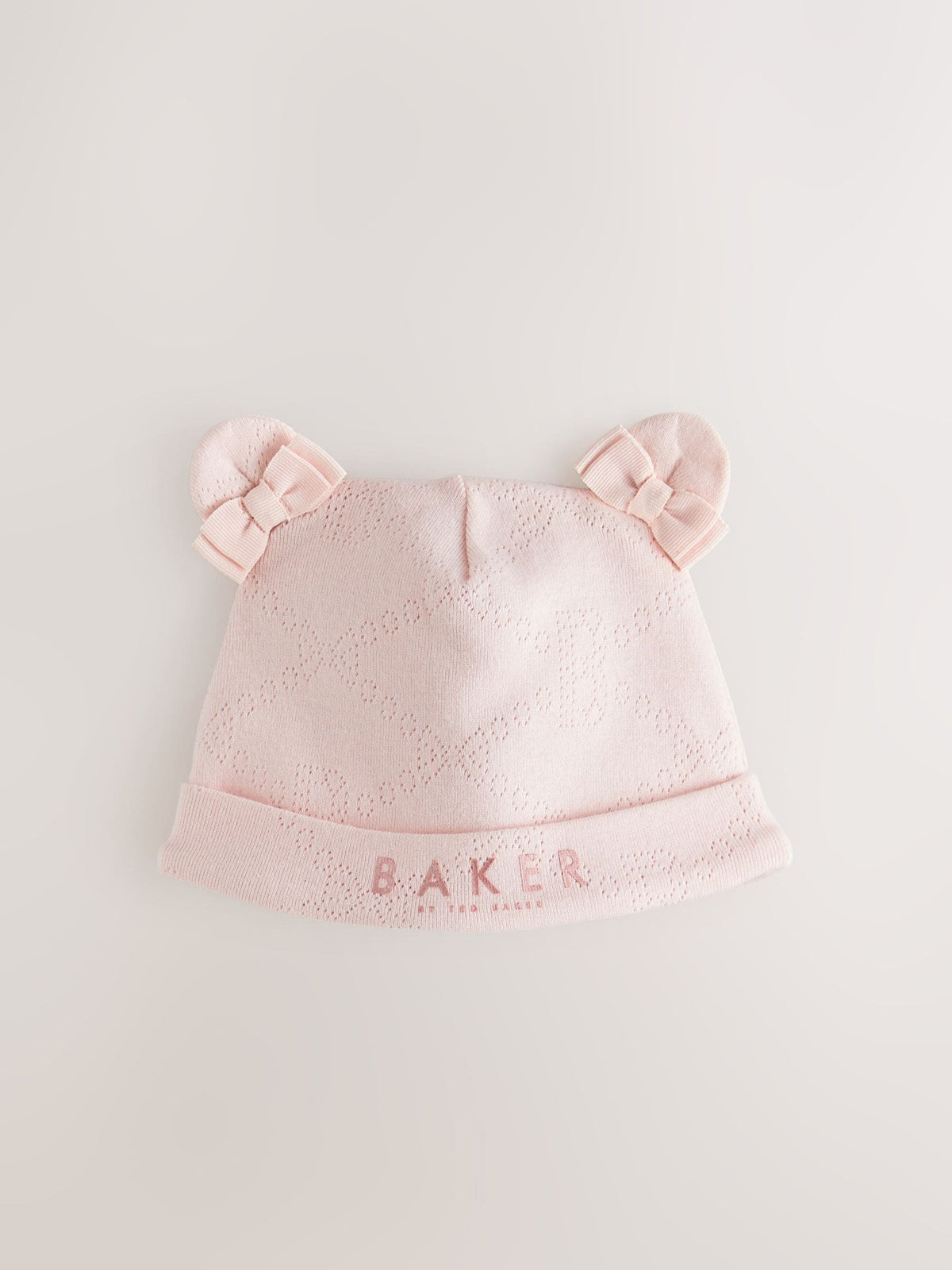 Baker by Ted Baker Pink Pointelle Wrap-Over Sleepsuit & Hat Set