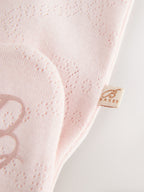 Baker by Ted Baker Pink Pointelle Wrap-Over Sleepsuit & Hat Set