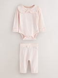 Baker by Ted Baker Pointelle Bow Bodysuit & Legging Set 2 Piece