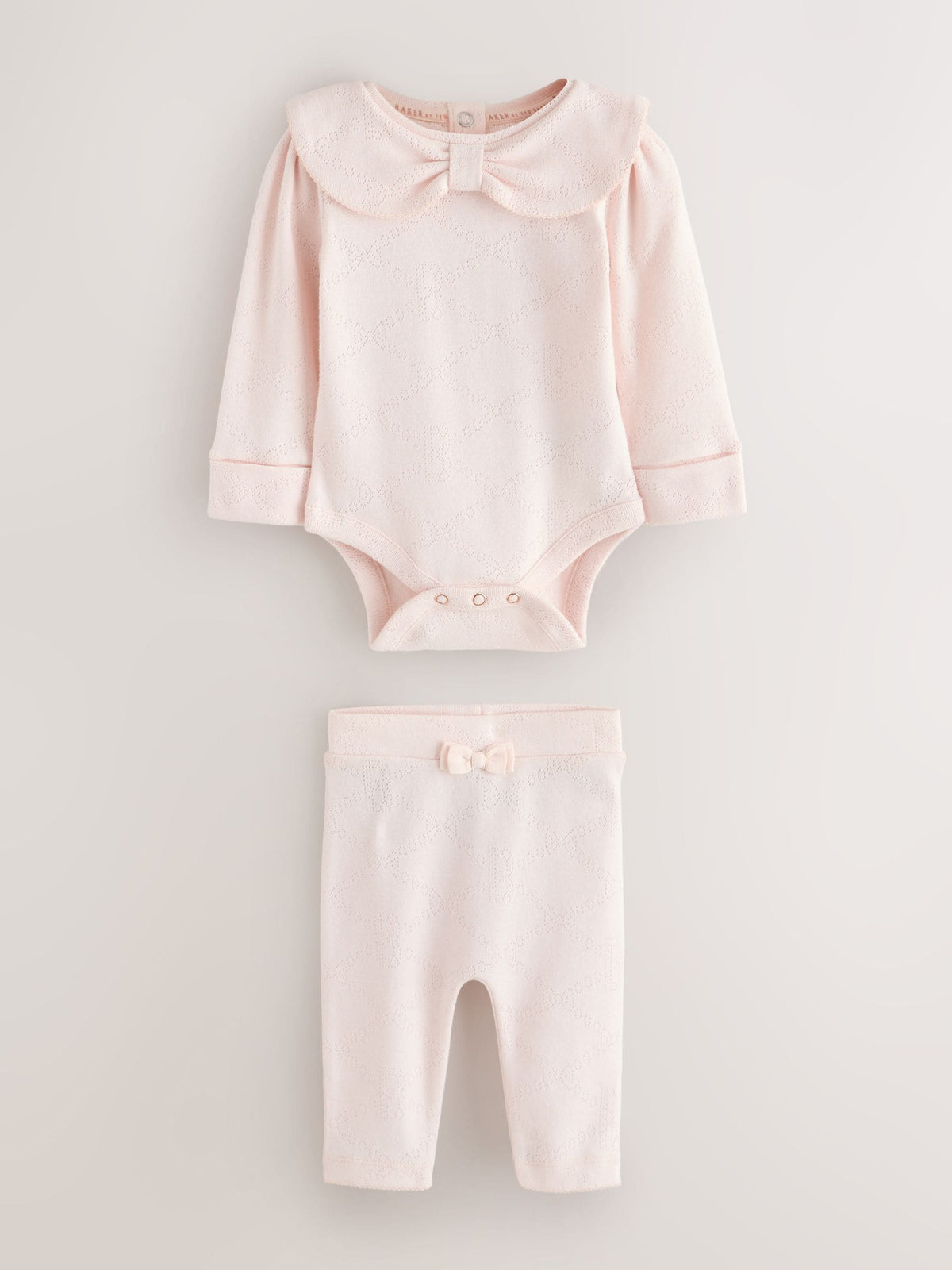 Baker by Ted Baker Pointelle Bow Bodysuit & Legging Set 2 Piece