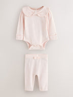 Baker by Ted Baker Pointelle Bow Bodysuit & Legging Set 2 Piece
