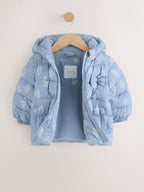 Blue Floral Shower Resistant Fleece Lined Padded Coat (3mths-7yrs)