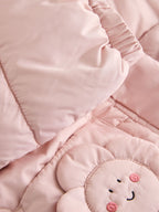 Light Pink Flower Pockets Shower Resistant Padded Coat (3mths-7yrs)