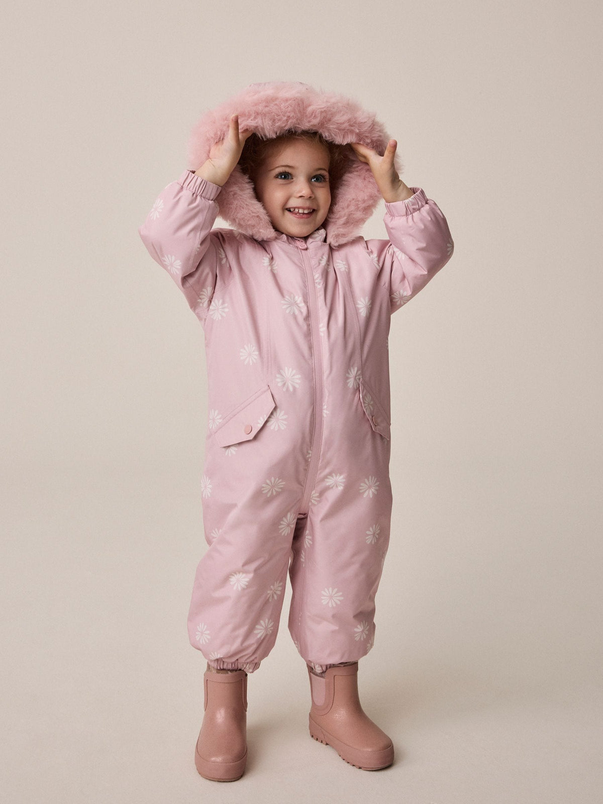 Pink Floral Waterproof Printed Snowsuit (3mths-7yrs)