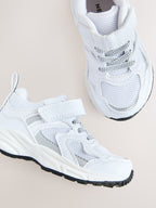 White Elastic Lace Touch Fasten Trainers