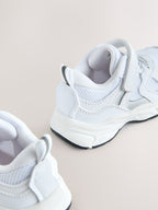 White Elastic Lace Touch Fasten Trainers