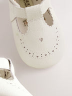 White Leather Baby T-Bar Shoes (0-24mths)