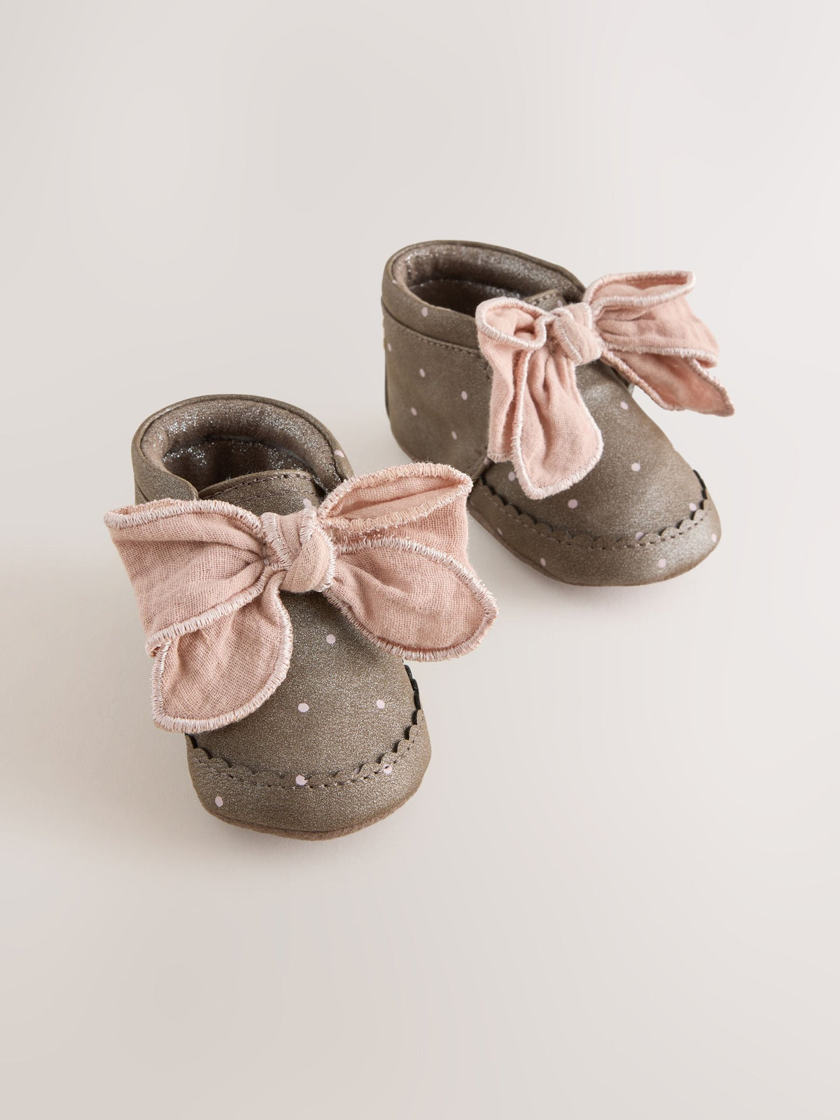 Chocolate Brown Polka Dot Baby Boots (0-18mths)