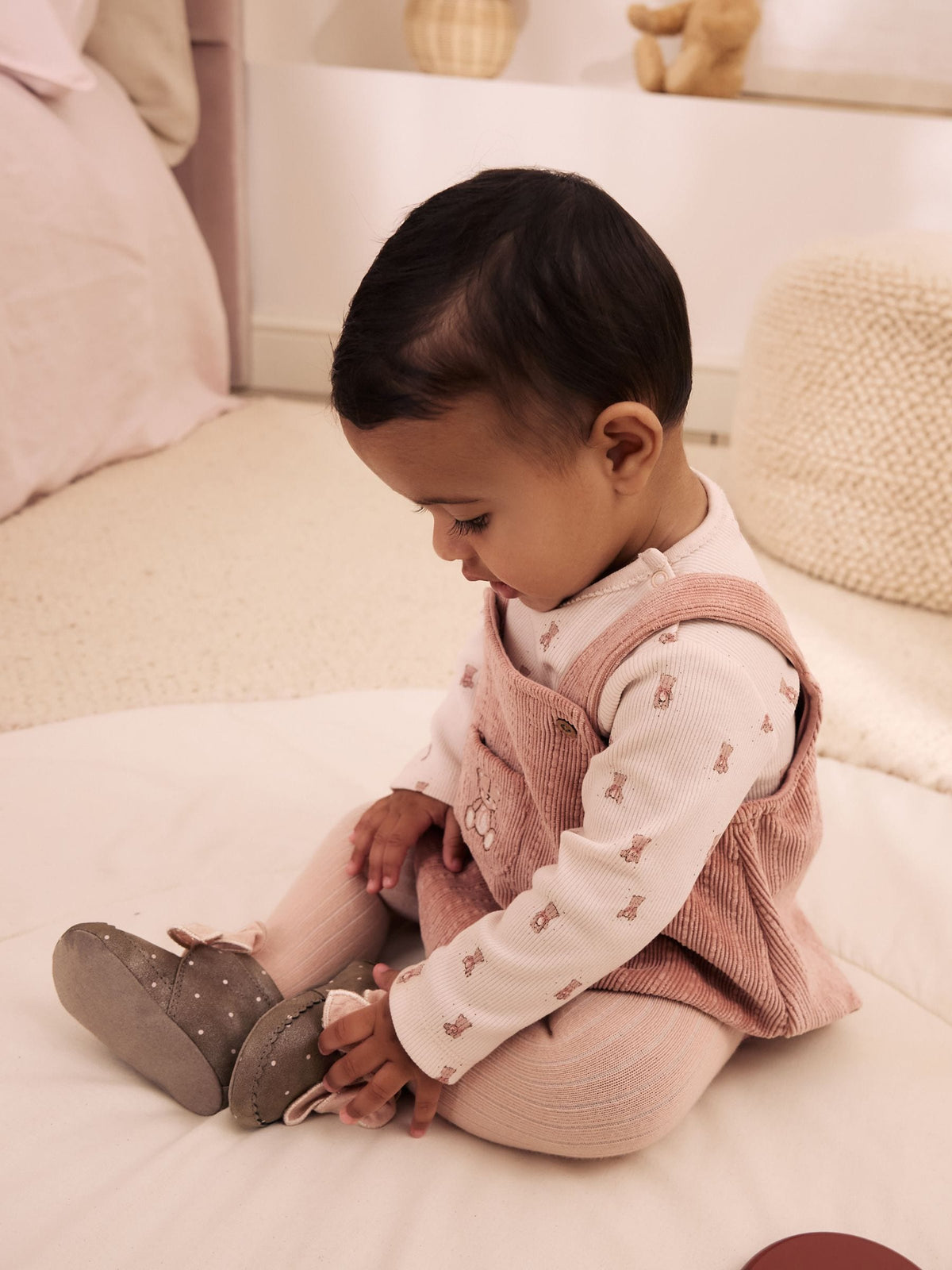 Chocolate Brown Polka Dot Baby Boots (0-18mths)