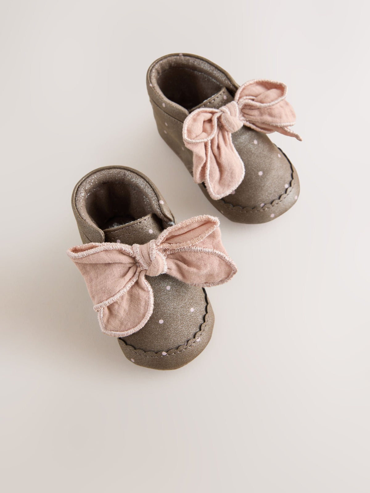 Chocolate Brown Polka Dot Baby Boots (0-18mths)