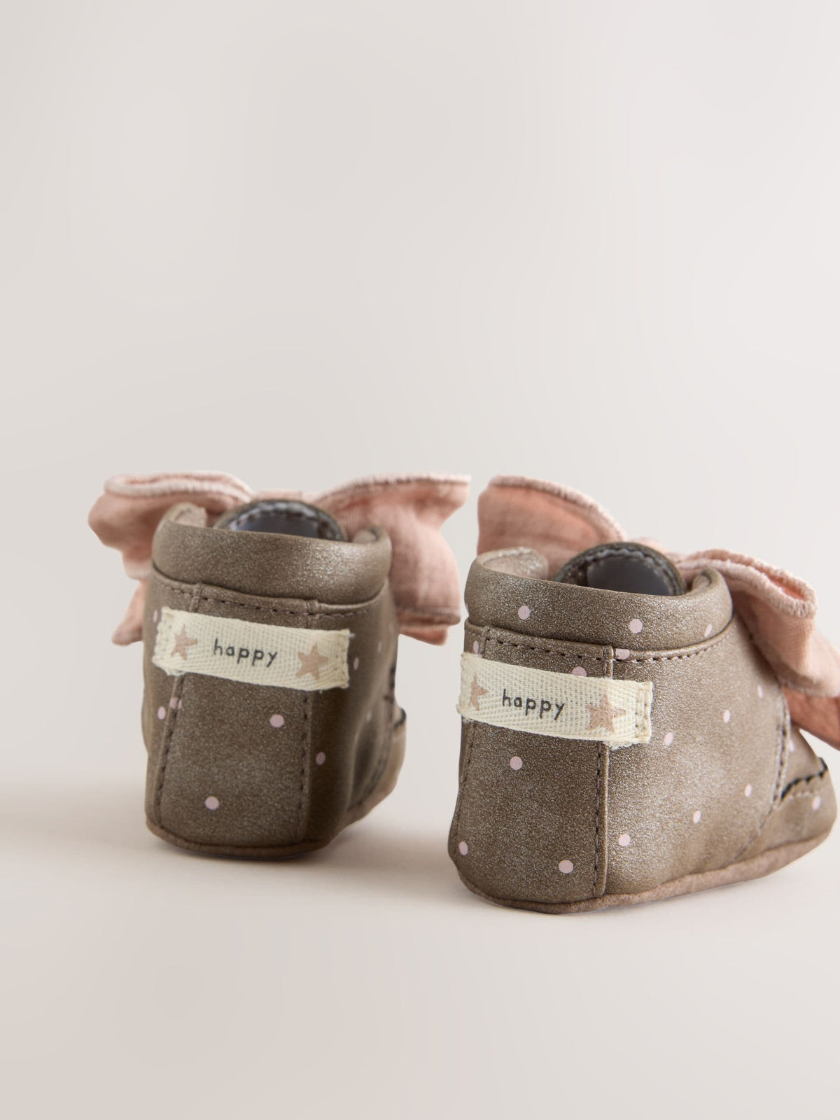 Chocolate Brown Polka Dot Baby Boots (0-18mths)
