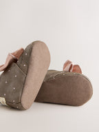 Chocolate Brown Polka Dot Baby Boots (0-18mths)