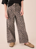 Grey Animal Print Wide Leg Jeans (3-16yrs)