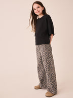 Grey Animal Print Wide Leg Jeans (3-16yrs)