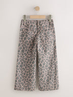 Grey Animal Print Wide Leg Jeans (3-16yrs)