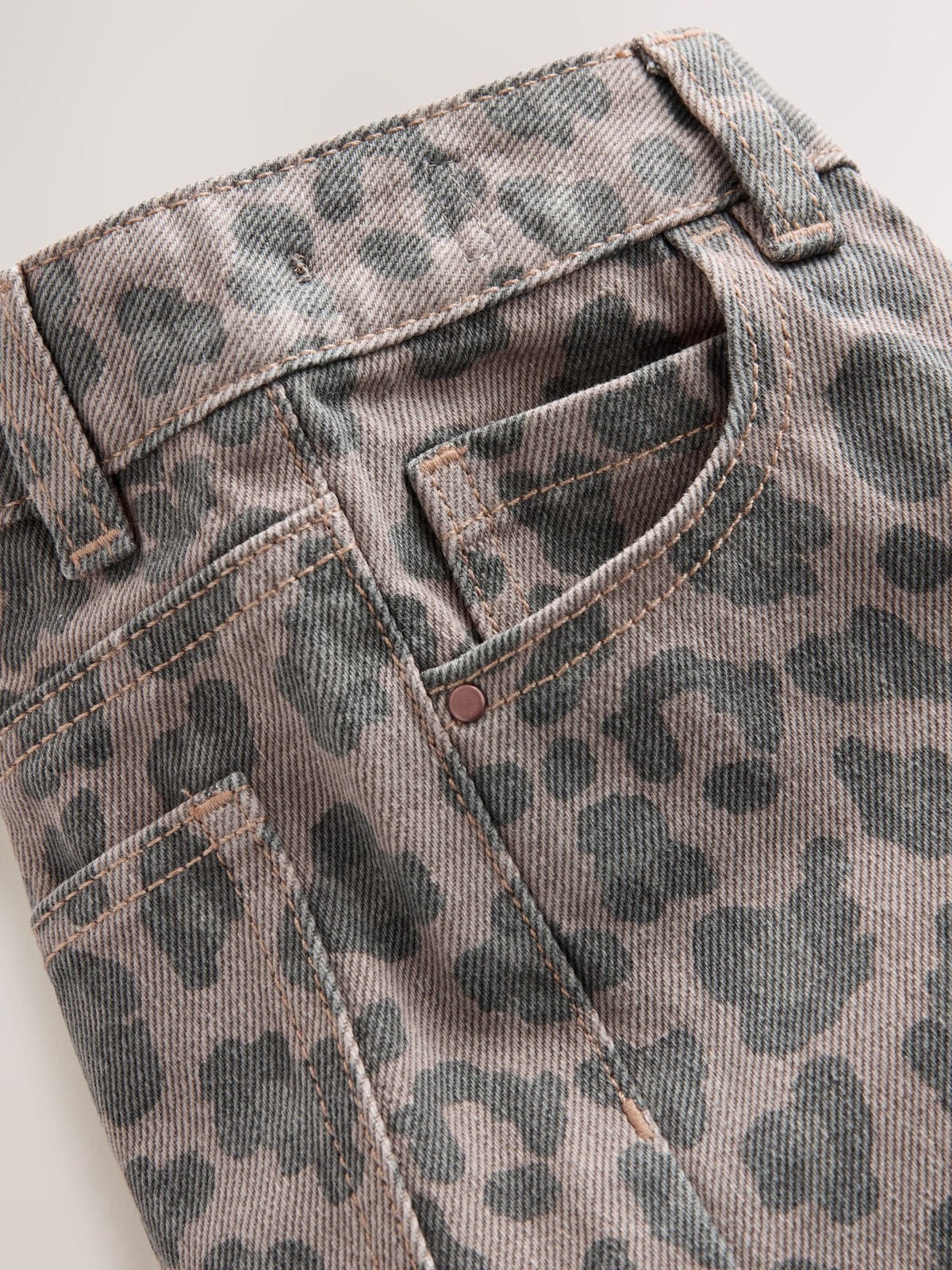 Grey Animal Print Wide Leg Jeans (3-16yrs)