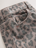 Grey Animal Print Wide Leg Jeans (3-16yrs)