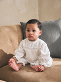 White Woven Lace Top and Trousers Baby 2 Piece Set (0mths-2yrs)