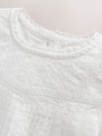White Woven Lace Top and Trousers Baby 2 Piece Set (0mths-2yrs)
