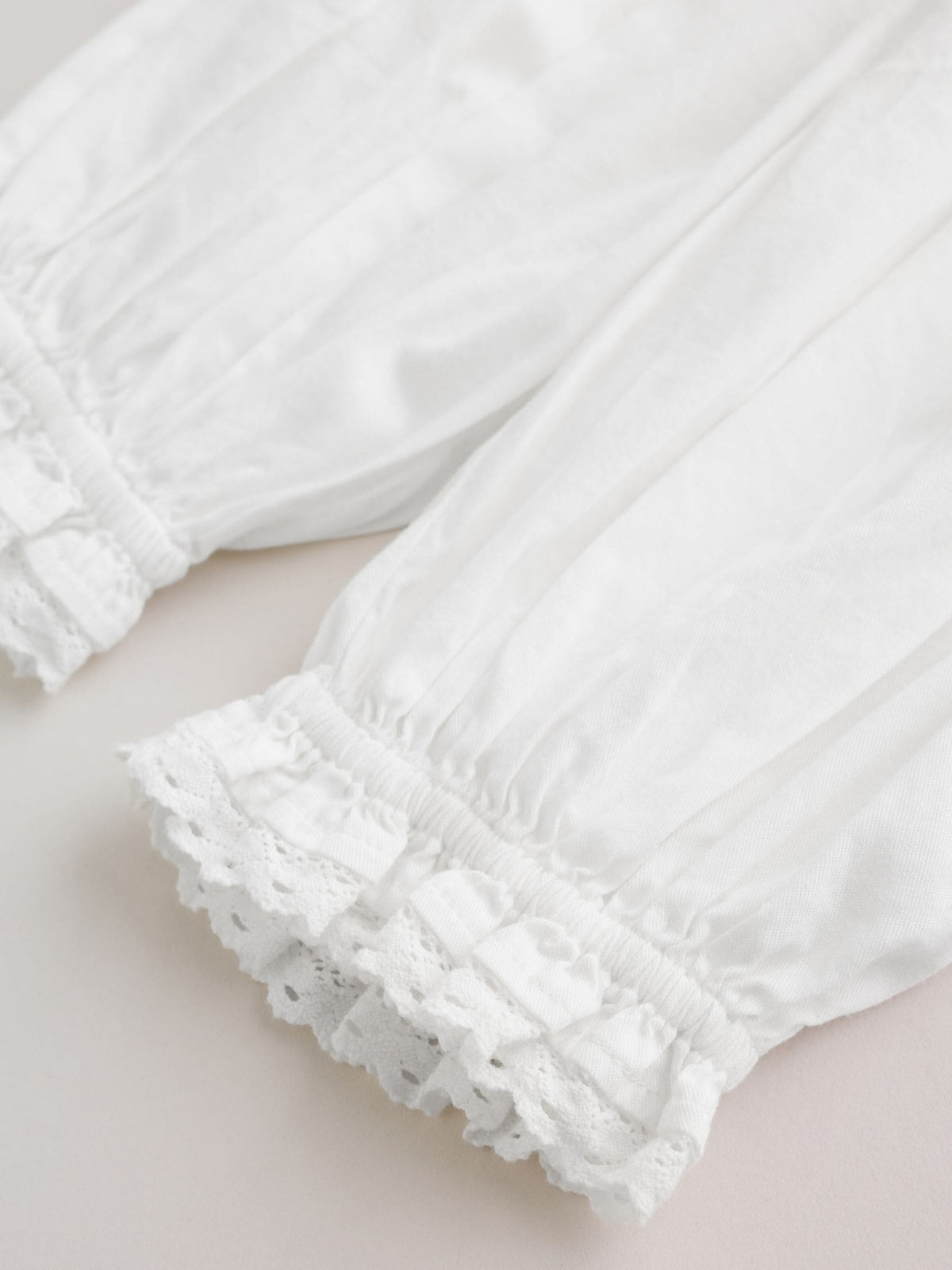 White Woven Lace Top and Trousers Baby 2 Piece Set (0mths-2yrs)