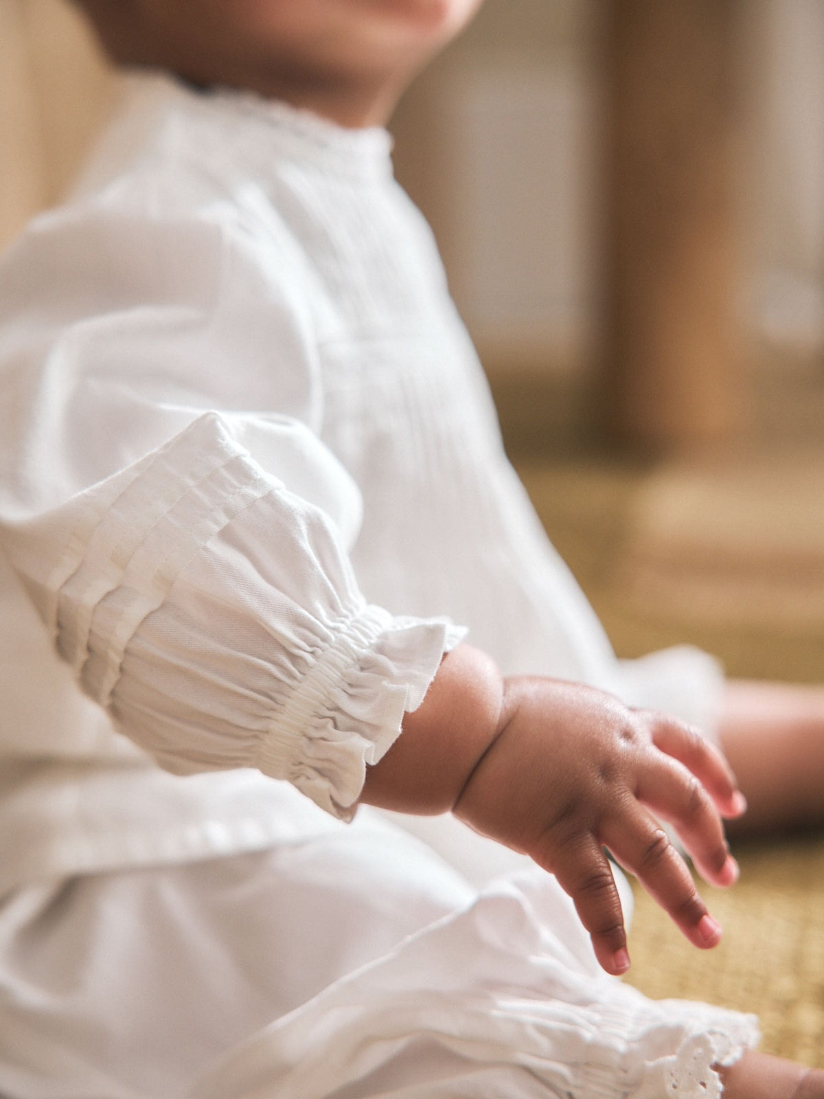 White Woven Lace Top and Trousers Baby 2 Piece Set (0mths-2yrs)
