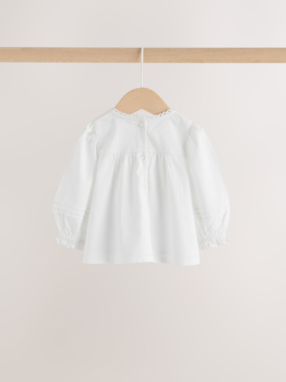 White Woven Lace Top and Trousers Baby 2 Piece Set (0mths-2yrs)