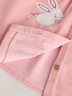 Pink Bunny Embroidered Cord Dress and Tight Baby 2 Piece Set (0mths-2yrs)