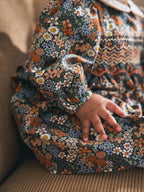 Blue Floral Woven Dress, Knicker and Sock Baby Set 3 Piece (0mths-2yrs)
