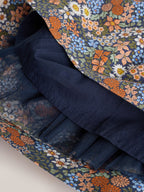 Blue Floral Woven Dress, Knicker and Sock Baby Set 3 Piece (0mths-2yrs)
