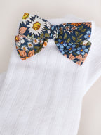 Blue Floral Woven Dress, Knicker and Sock Baby Set 3 Piece (0mths-2yrs)