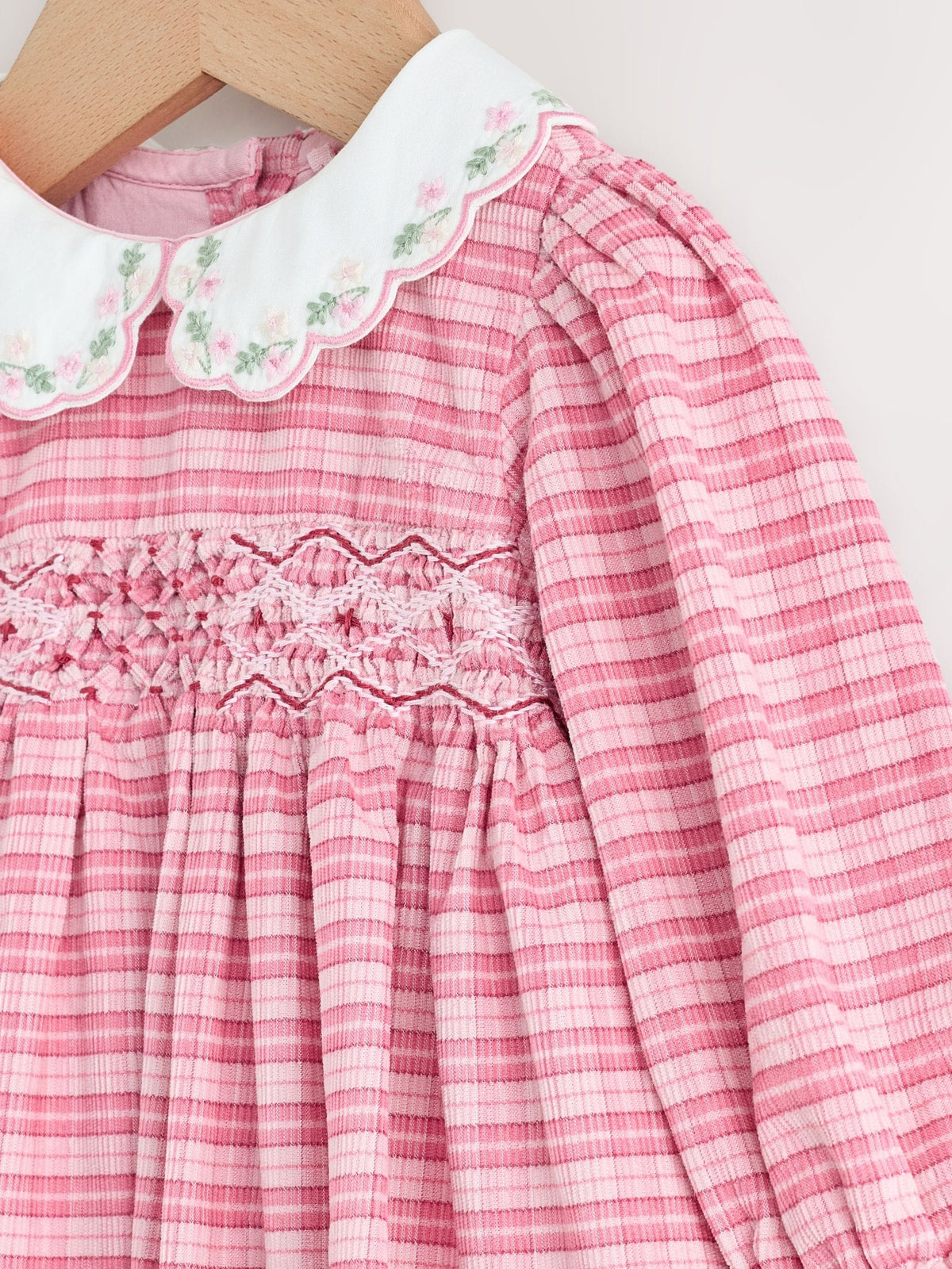 Pink Check Baby Smock Dress And Tights Set 2 Piece (0mths-2yrs)