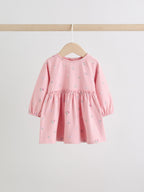 Pink Floral Baby Jersey Dresses 2 Pack (0mths-2yrs)