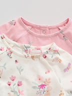 Pink Floral Baby Jersey Dresses 2 Pack (0mths-2yrs)