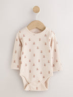 Pink Bear Cord Baby Long Sleeve Bodysuit, Romper And Tights 3 Piece Set (0mths-2yrs)