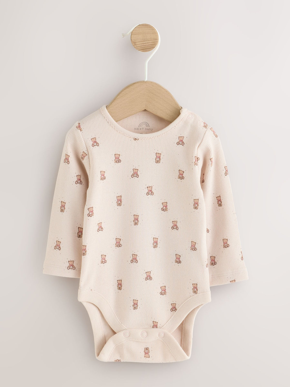 Pink Bear Cord Baby Long Sleeve Bodysuit, Romper And Tights 3 Piece Set (0mths-2yrs)