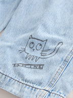 Graffiti Printed Denim Dungarees (3-16yrs)