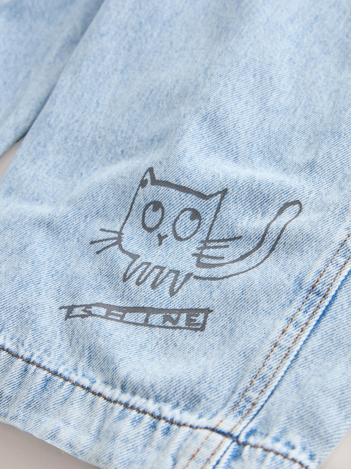 Graffiti Printed Denim Dungarees (3-16yrs)