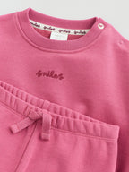 Plum Slogan Sweat Top and Joggers Baby Set (0mths-2yrs)