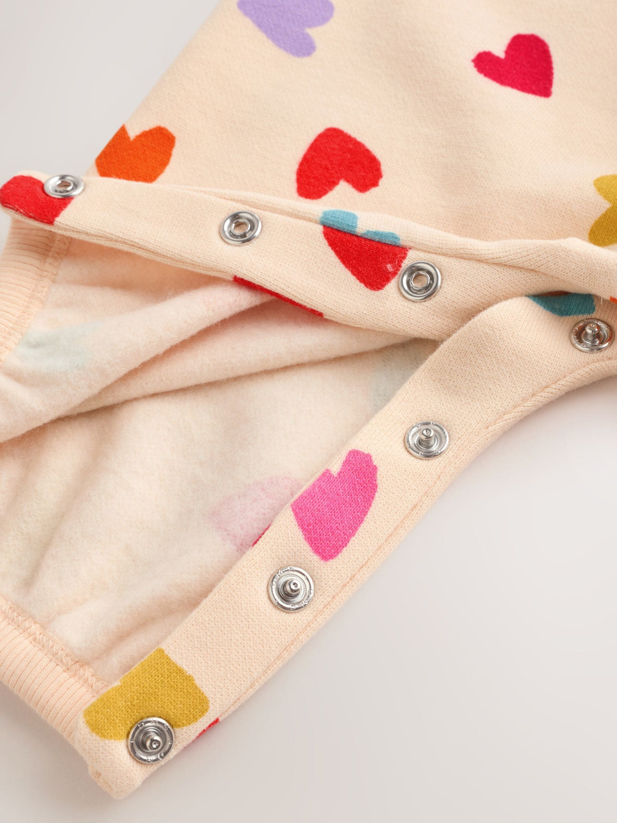 Ecru Bright Heart Sweat Baby Romper (0mths-2yrs)