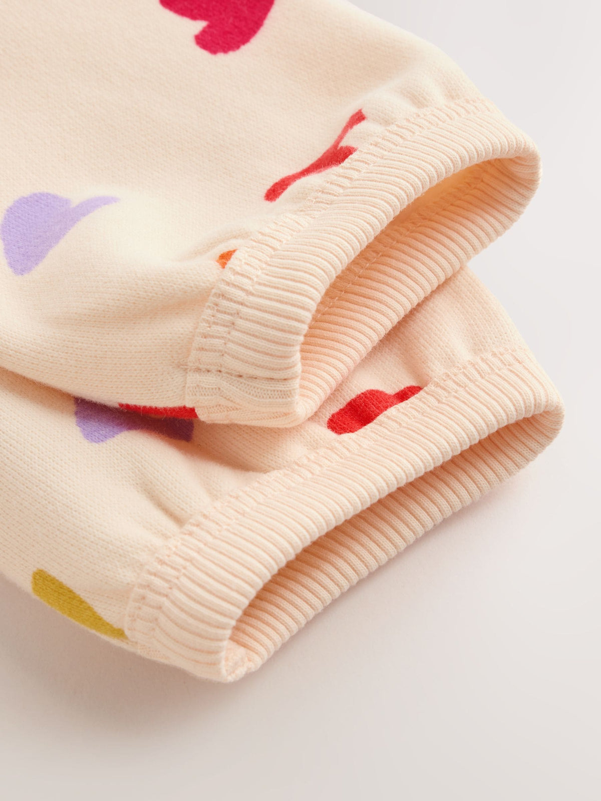 Ecru Bright Heart Sweat Baby Romper (0mths-2yrs)