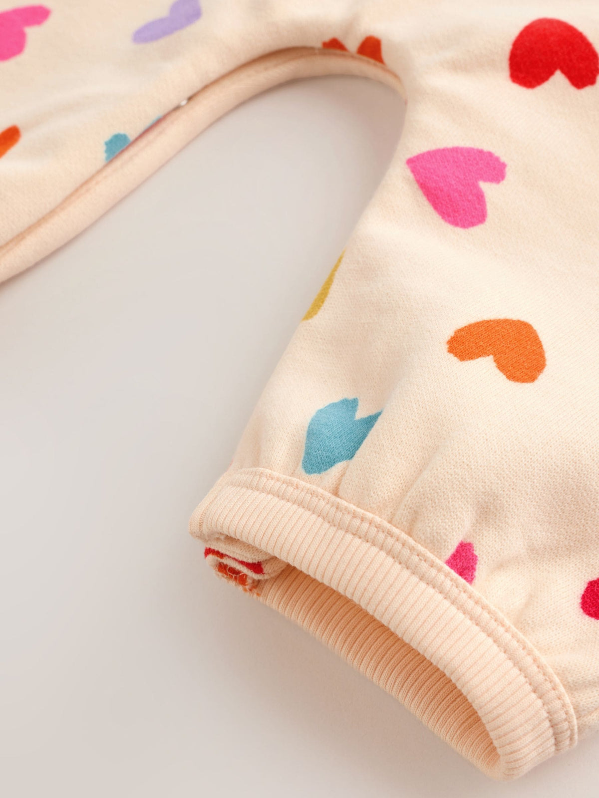 Ecru Bright Heart Sweat Baby Romper (0mths-2yrs)