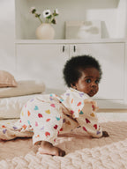 Ecru Bright Heart Sweat Baby Romper (0mths-2yrs)