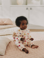 Ecru Bright Heart Sweat Baby Romper (0mths-2yrs)