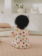 Ecru Bright Heart Sweat Baby Romper (0mths-2yrs)